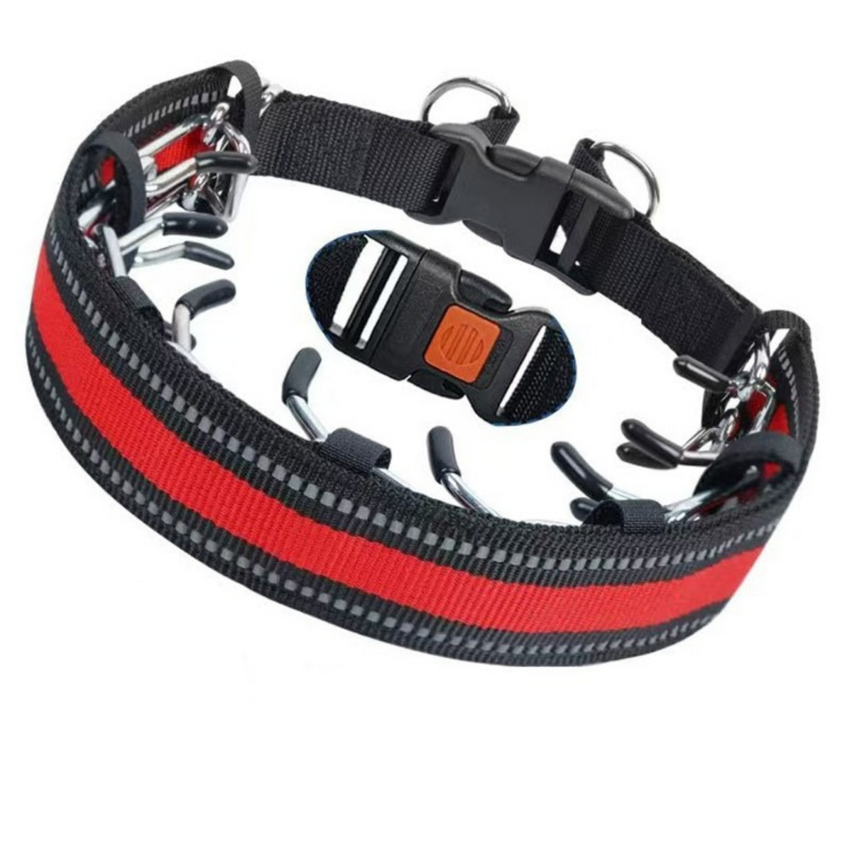 Dog Prong Training Collar with Reflective Cover and Rubber Tips for Controlled Walks - Image 10