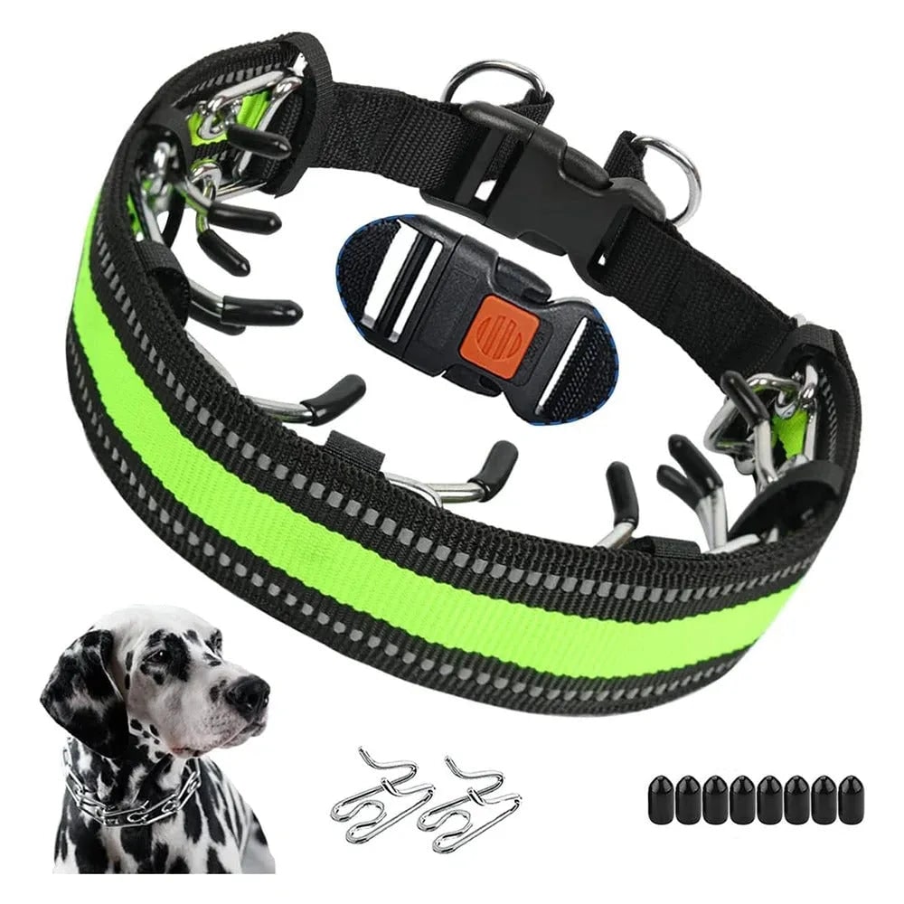Dog Prong Training Collar with Reflective Cover and Rubber Tips for Controlled Walks - Image 5