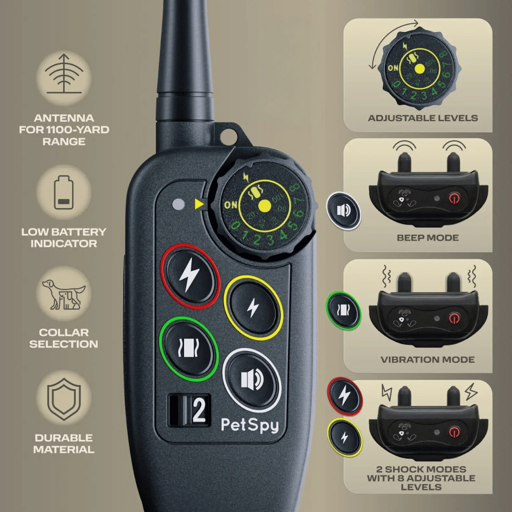 Dog Training Collar with Remote Control Waterproof Shock and Vibration E-Collar - Image 6