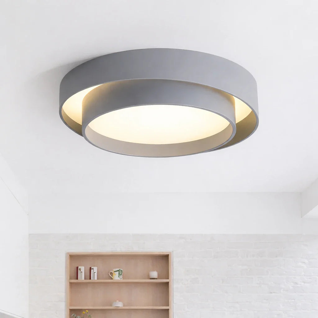 LED Oyster Light with Layered Circle Design Flush Mount Ceiling Light for Bedroom Hallway Kitchen