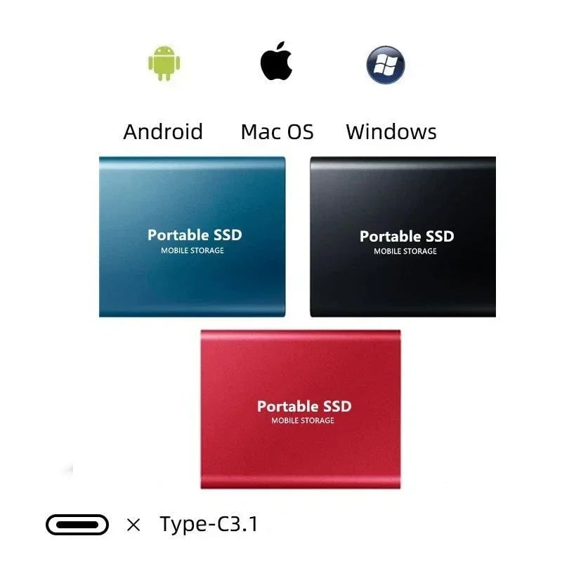External Ssd Portable Solid State Drive with Usb-C for Fast File Transfer - Image 5