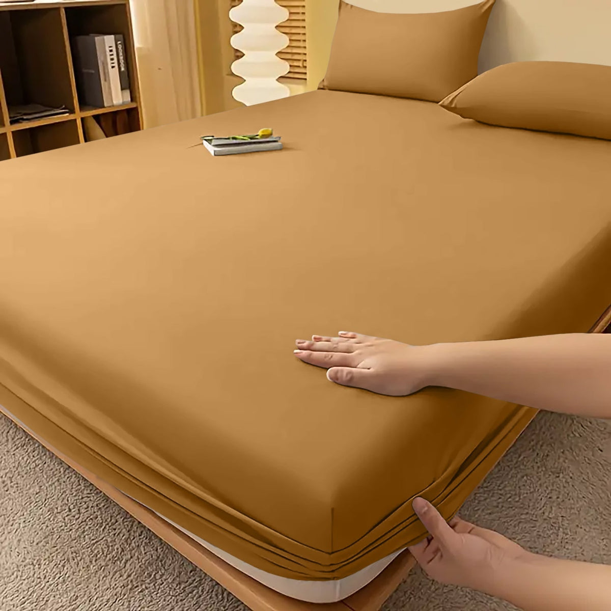 Extra Deep Fitted Bed Sheet with Wrinkle-Resistant Smooth Finish and Pocket Design - Image 48