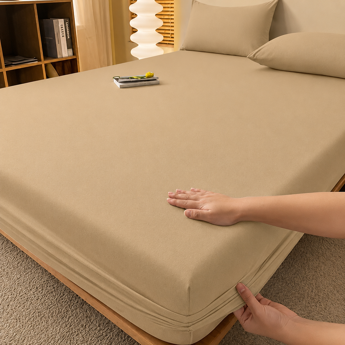Extra Deep Fitted Bed Sheet with Wrinkle-Resistant Smooth Finish and Pocket Design - Image 51