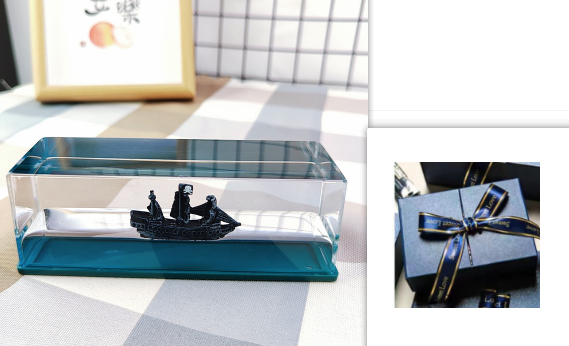 Fluid Drift Bottle Desk Ornament with Floating Ship and LED Light Base - Image 7