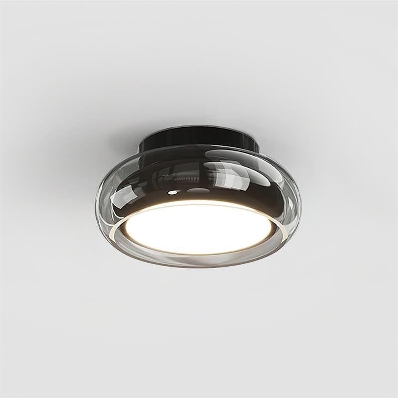Flush Mount Ceiling Light with Amber Glass Shade Integrated LED Warm - Image 15