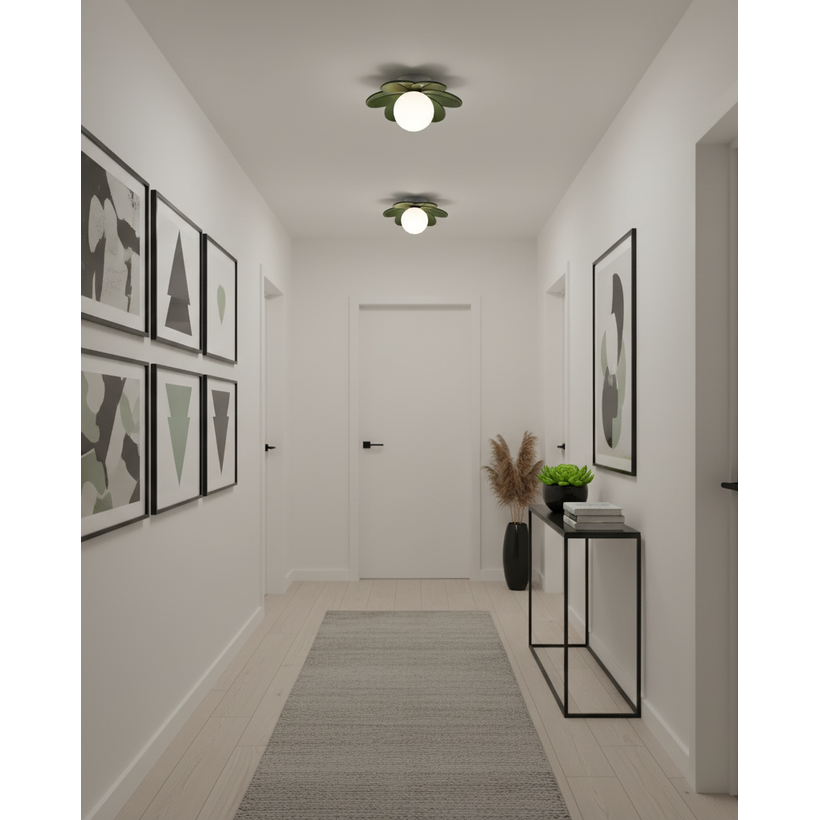 Flush Mount Ceiling Light with Floral Glass Petals and Frosted Diffuser - Image 10