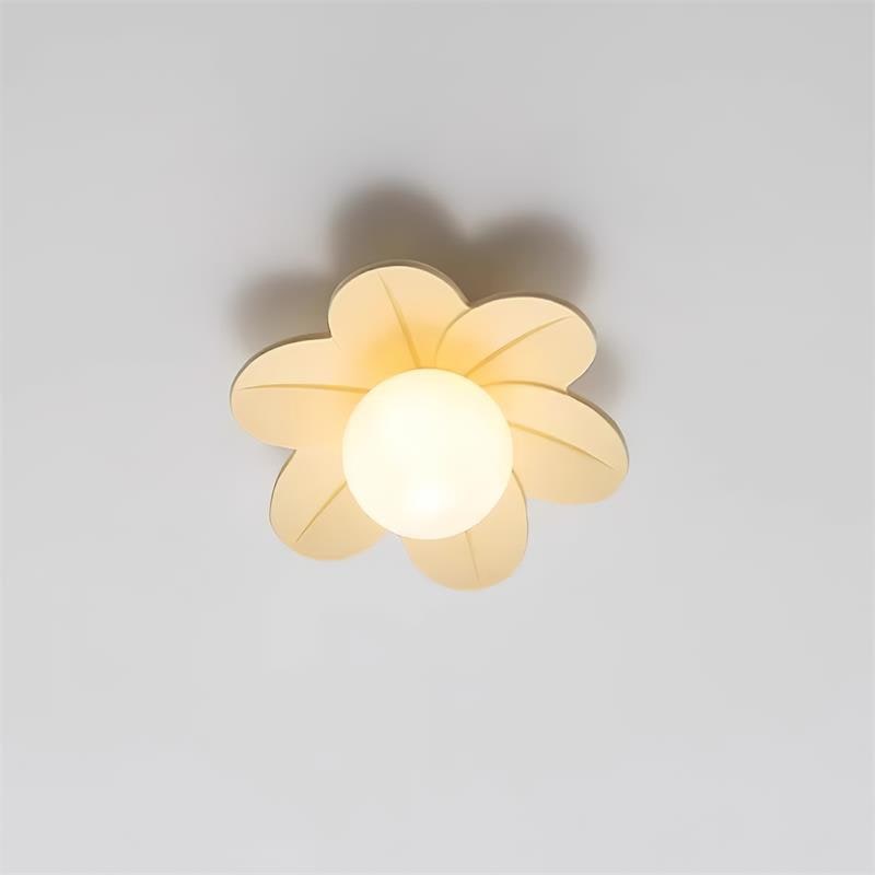 Flush Mount Ceiling Light with Floral Glass Petals and Frosted Diffuser - Image 16