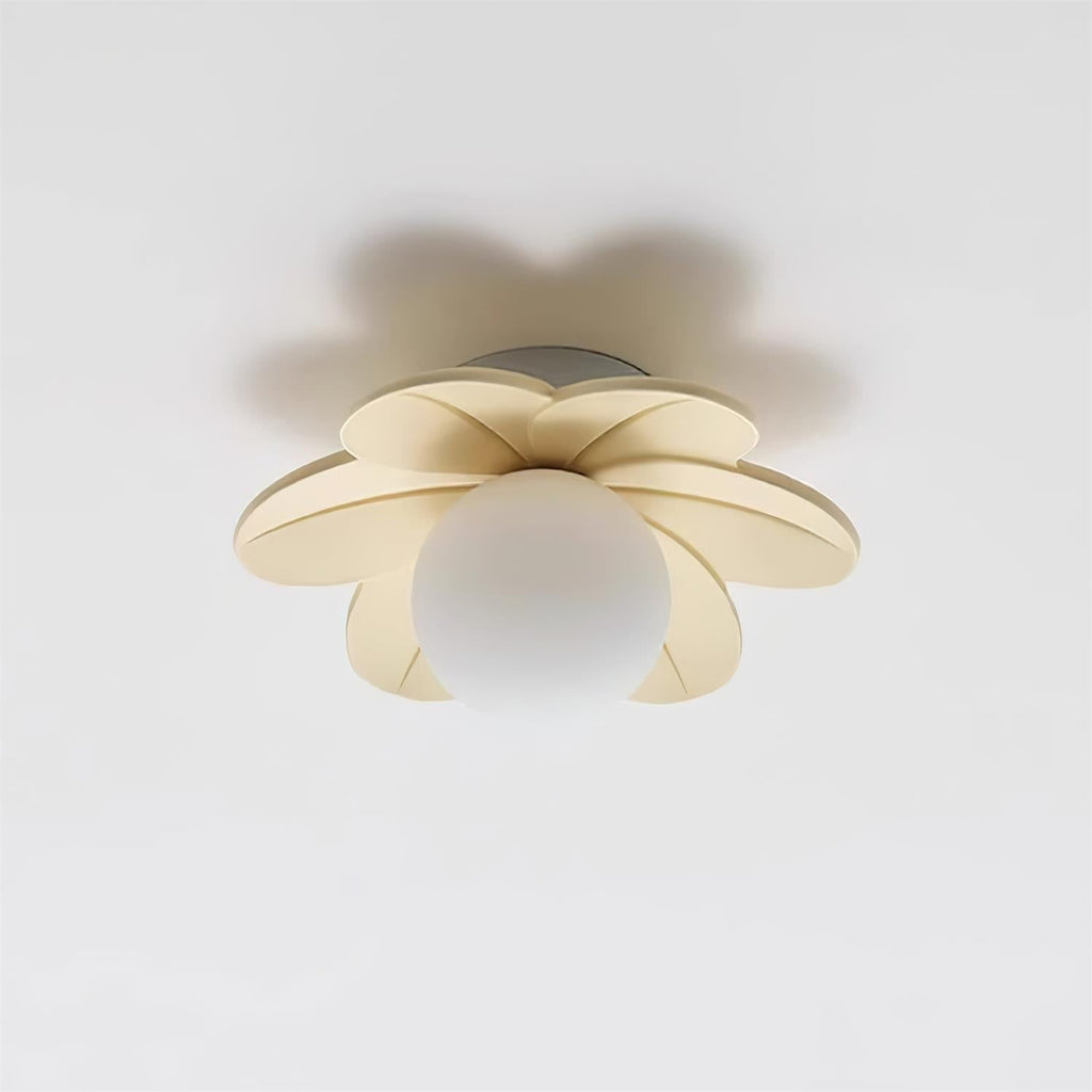 Flush Mount Ceiling Light with Floral Glass Petals and Frosted Diffuser - Image 17