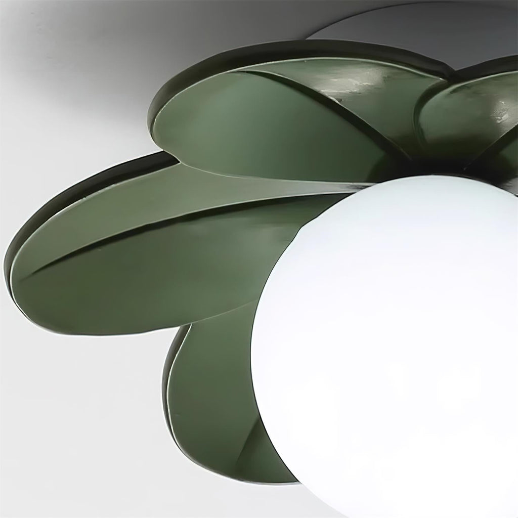 Flush Mount Ceiling Light with Floral Glass Petals and Frosted Diffuser - Image 19