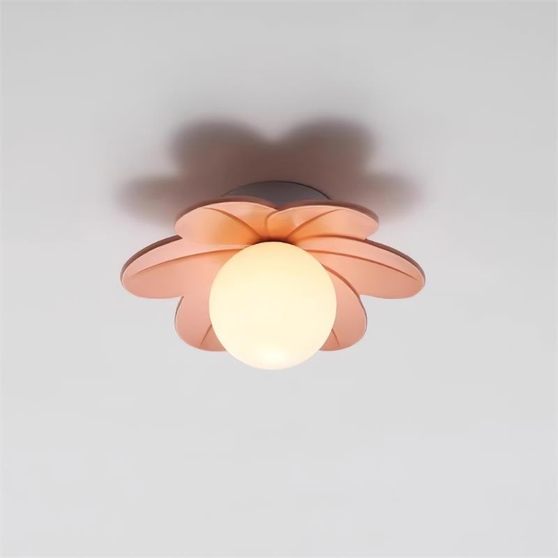 Flush Mount Ceiling Light with Floral Glass Petals and Frosted Diffuser - Image 2