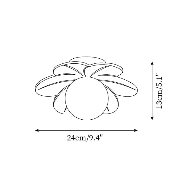 Flush Mount Ceiling Light with Floral Glass Petals and Frosted Diffuser - Image 5