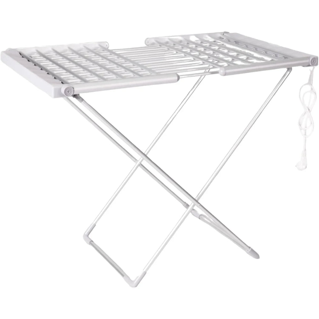Foldable Clothes Drying Rack with Heated Aluminum Bars and Adjustable Wings - Image 1