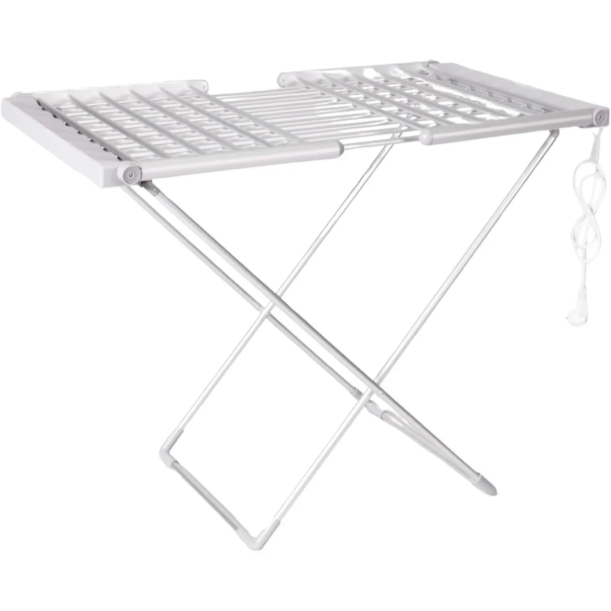 Foldable Clothes Drying Rack with Heated Aluminum Bars and Adjustable Wings - Image 1