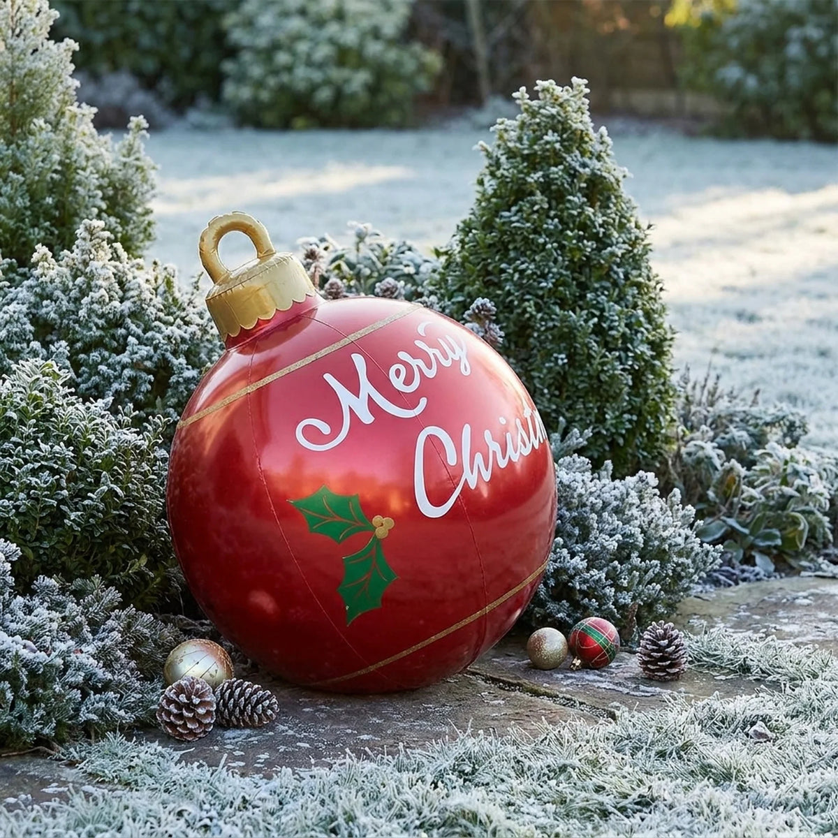 Giant Inflatable Ornament Ball with PVC Construction for Outdoor Holiday Decorations - Image 1