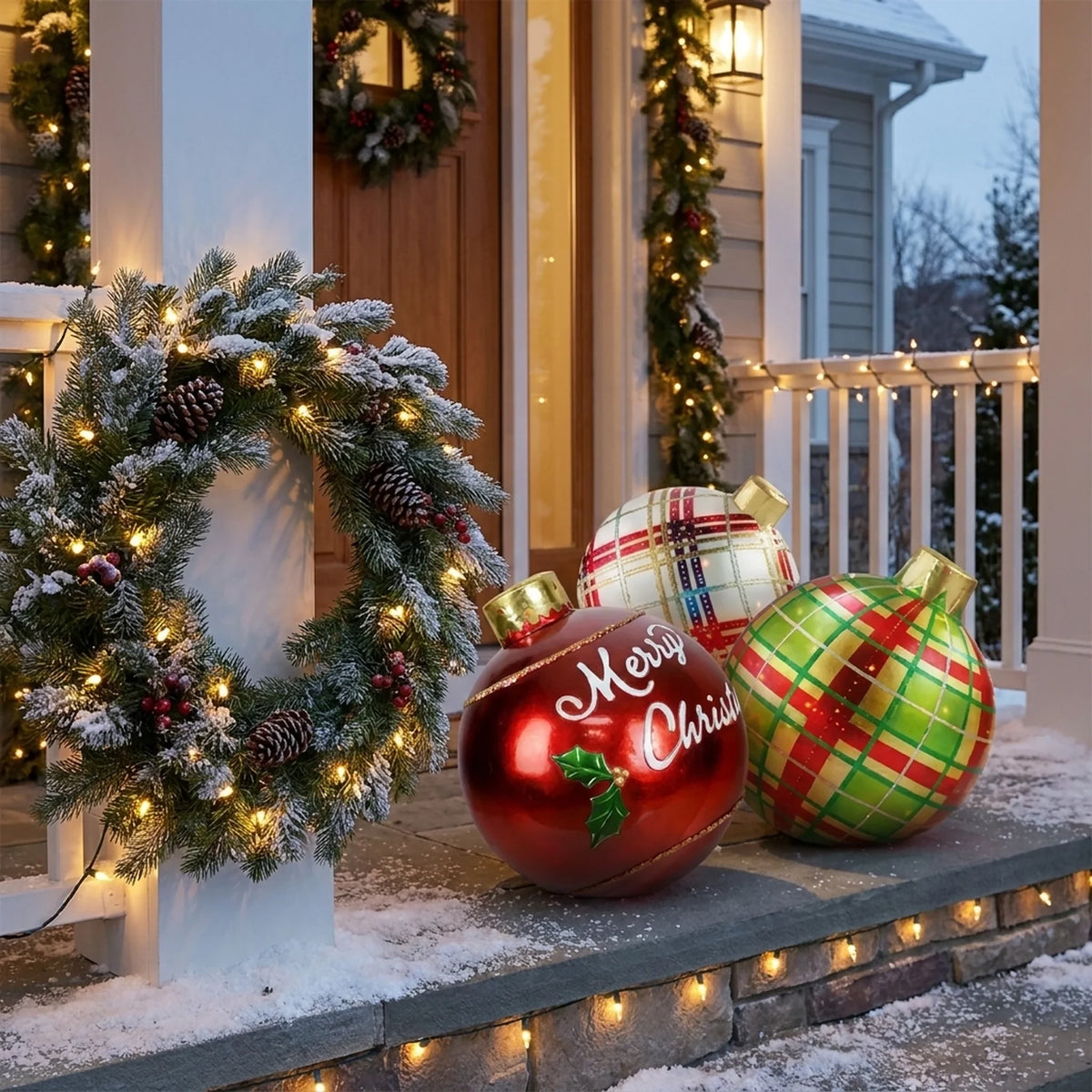 Giant Inflatable Ornament Ball with PVC Construction for Outdoor Holiday Decorations - Image 2