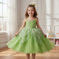 Girls' Fairy Costume with Wings Tiara Wand and Gloves for Dress-Up - Image 1