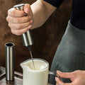 Handheld Electric Milk Frother with Stainless Steel Body and Cordless Portable Design - Image 1