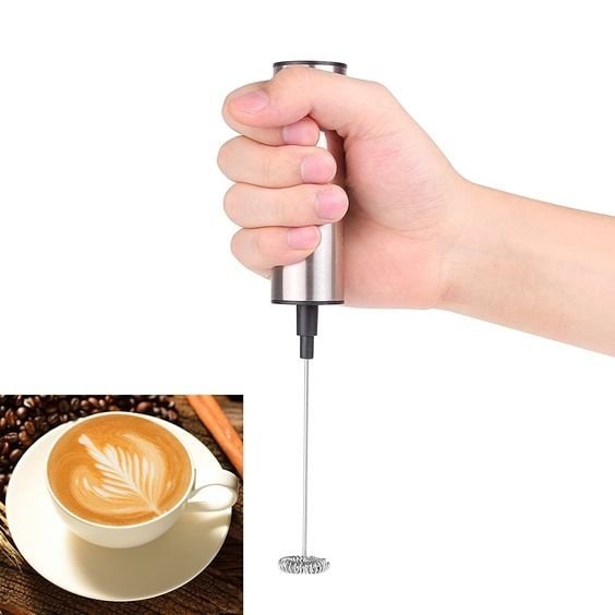 Handheld Electric Milk Frother with Stainless Steel Body and Cordless Portable Design - Image 3