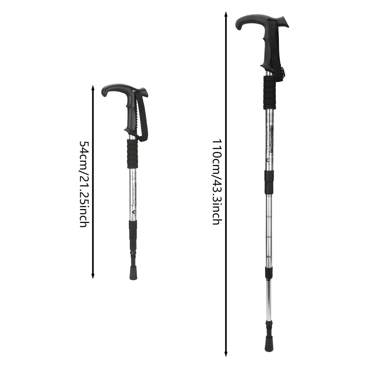 Hiking Trekking Pole Collapsible Telescopic with Adjustable Length and Ergonomic T-Handle - Image 4