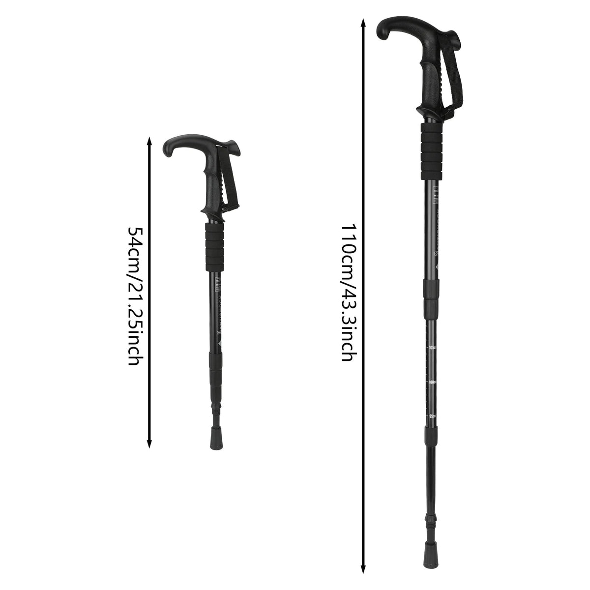 Hiking Trekking Pole Collapsible Telescopic with Adjustable Length and Ergonomic T-Handle - Image 6