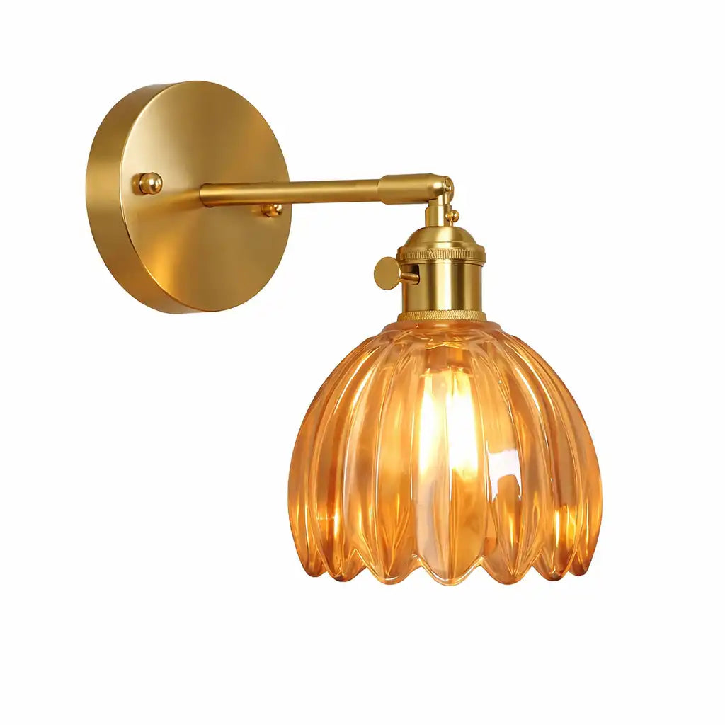 Wandleuchte mit Tulpen-Glasschirm und Vintage-Beleuchtung für das Bett
