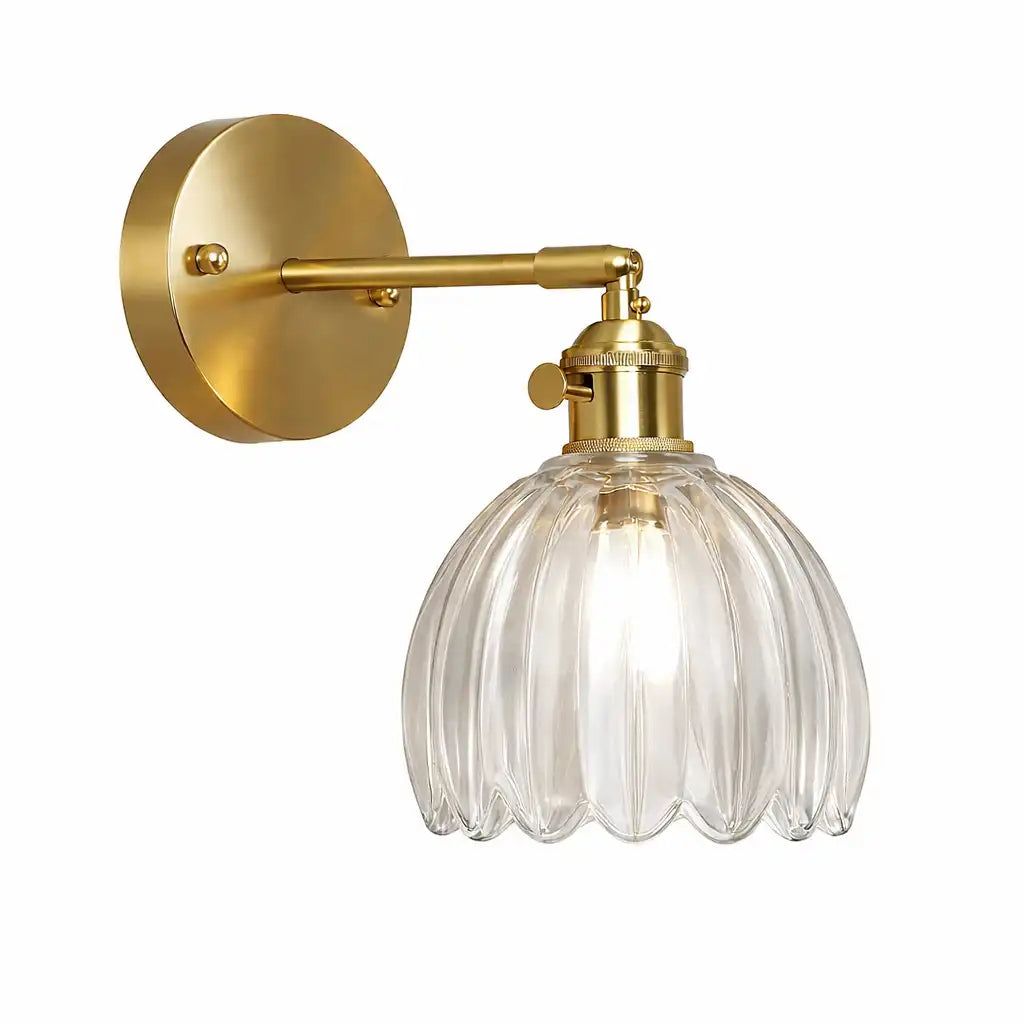 Wandleuchte mit Tulpen-Glasschirm und Vintage-Beleuchtung für das Bett