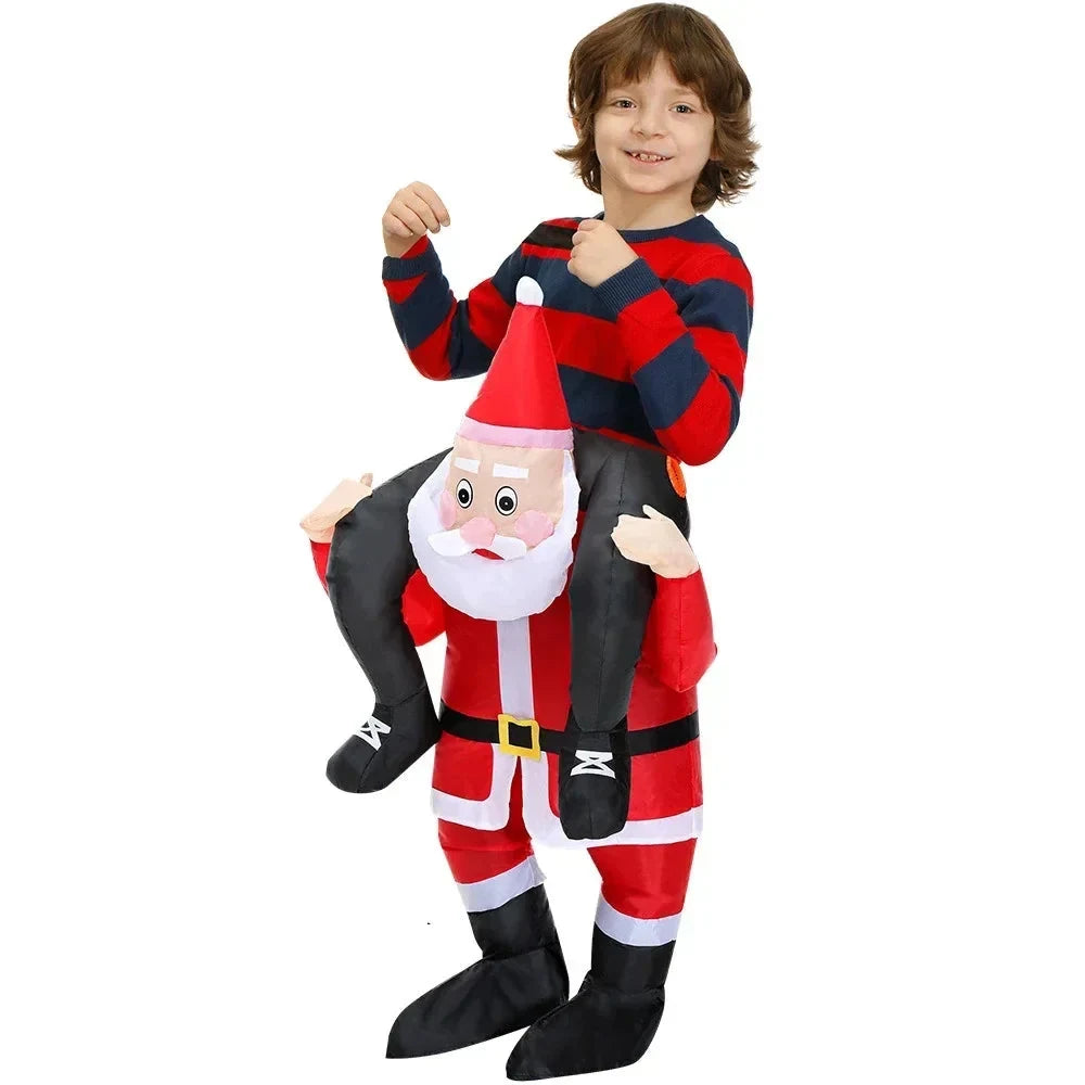 Inflatable Christmas Costume with Face Cutout and Elasticated Cuffs for Holiday Party - Image 7