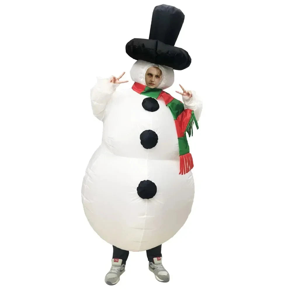 Inflatable Christmas Costume with Face Cutout and Elasticated Cuffs for Holiday Party - Image 8