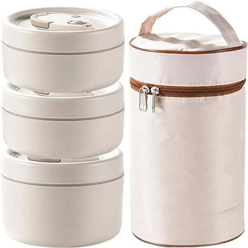 Insulated Lunch Box with Stackable Stainless Steel Containers and Carrying Bag - Image 4