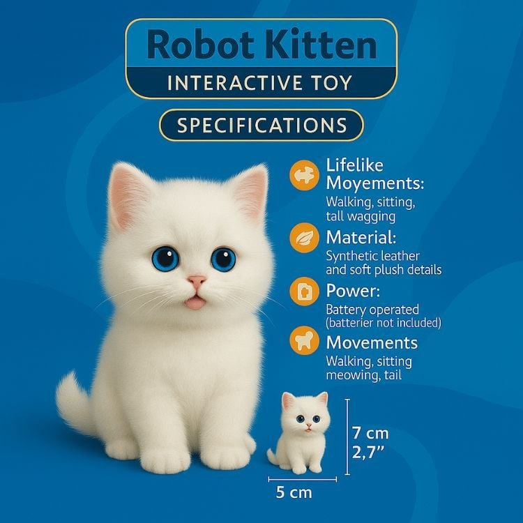 Interactive Robot Cat Toy with Walking Meowing and Tail Wagging Features - Image 4