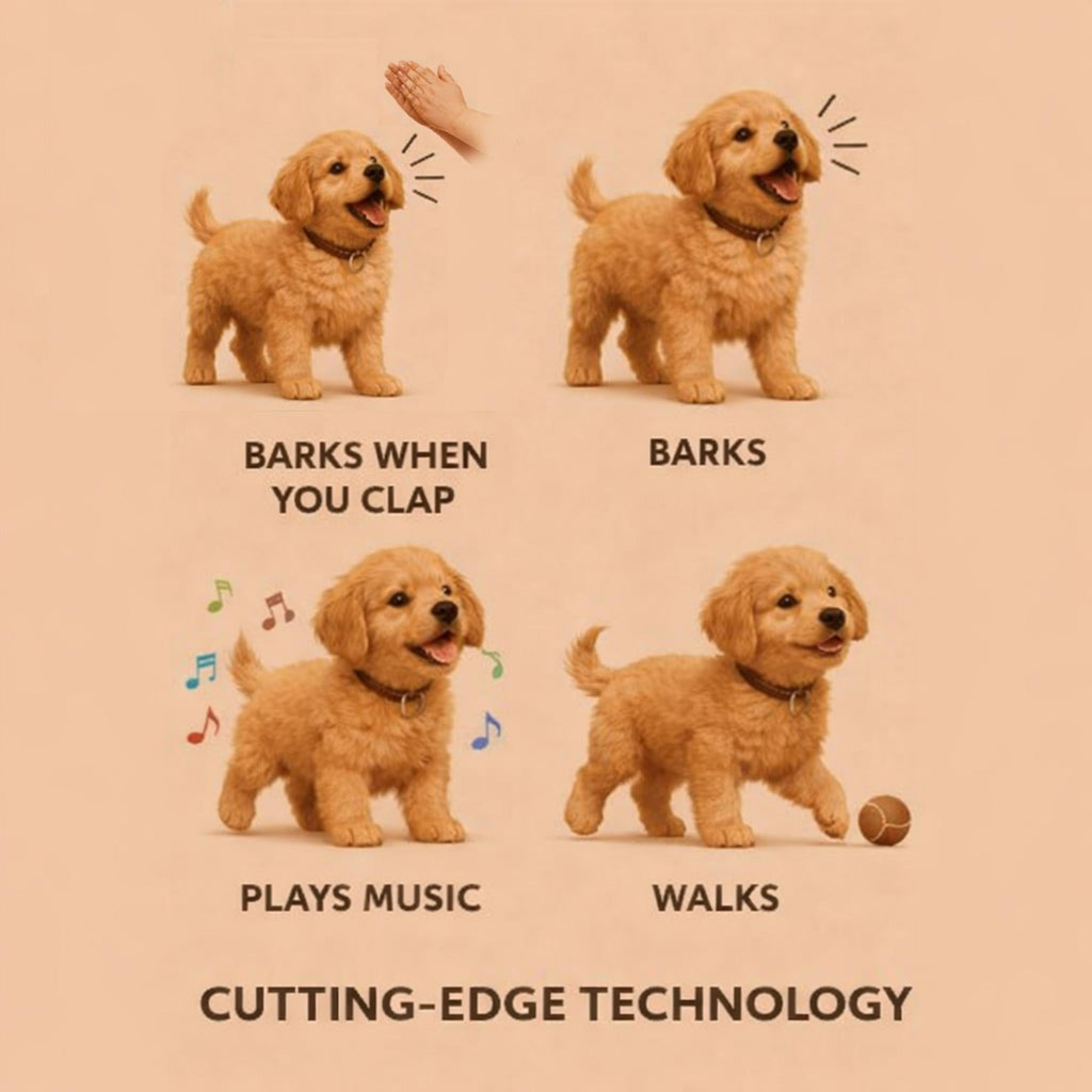 Interactive Robotic Dog Toy with Soft Golden Fur and Wagging Tail for Kids - Image 6