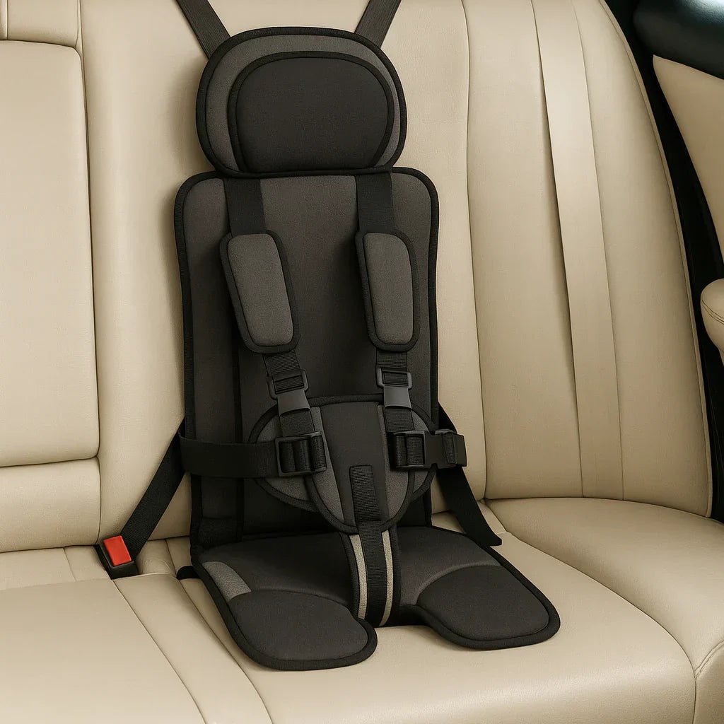 Kids' Portable Car Seat with Safety Harness Padded Headrest and Adjustable Straps - Image 5