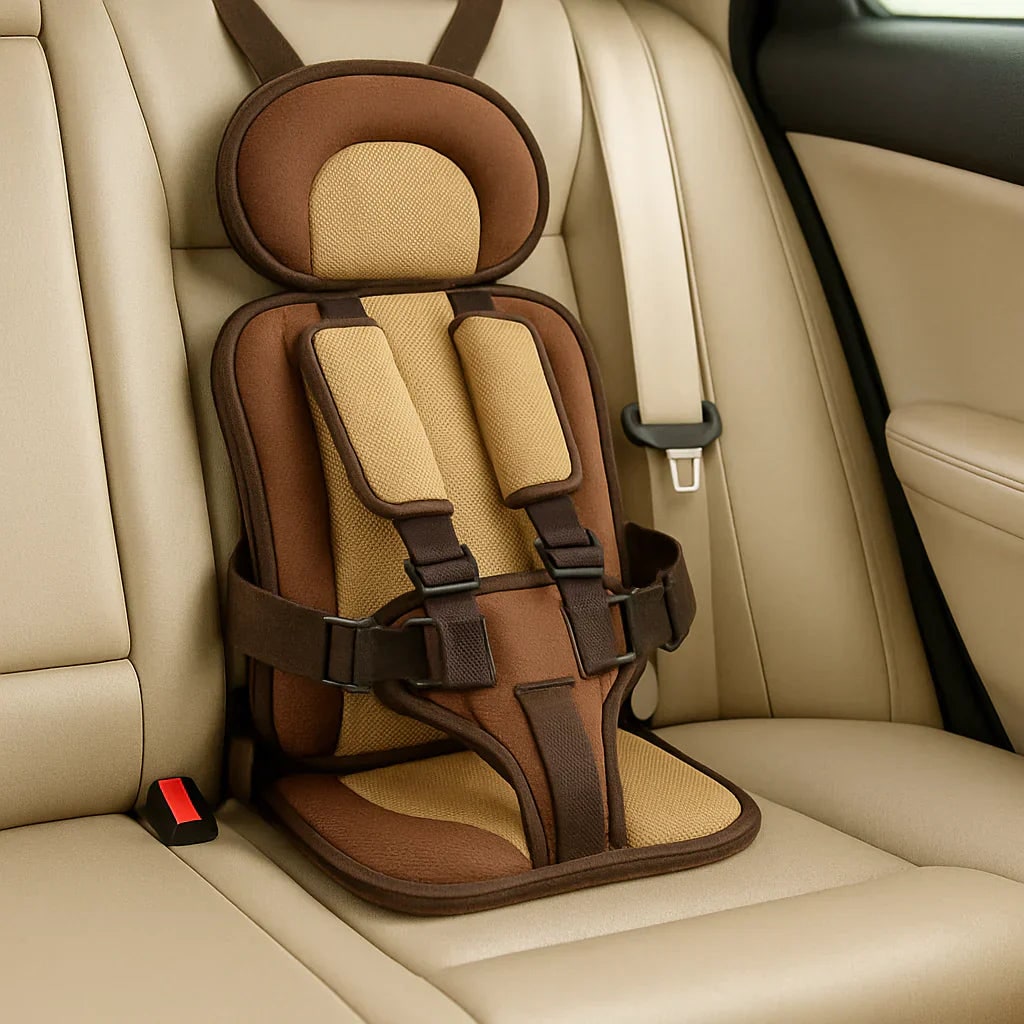 Kids' Portable Car Seat with Safety Harness Padded Headrest and Adjustable Straps - Image 6
