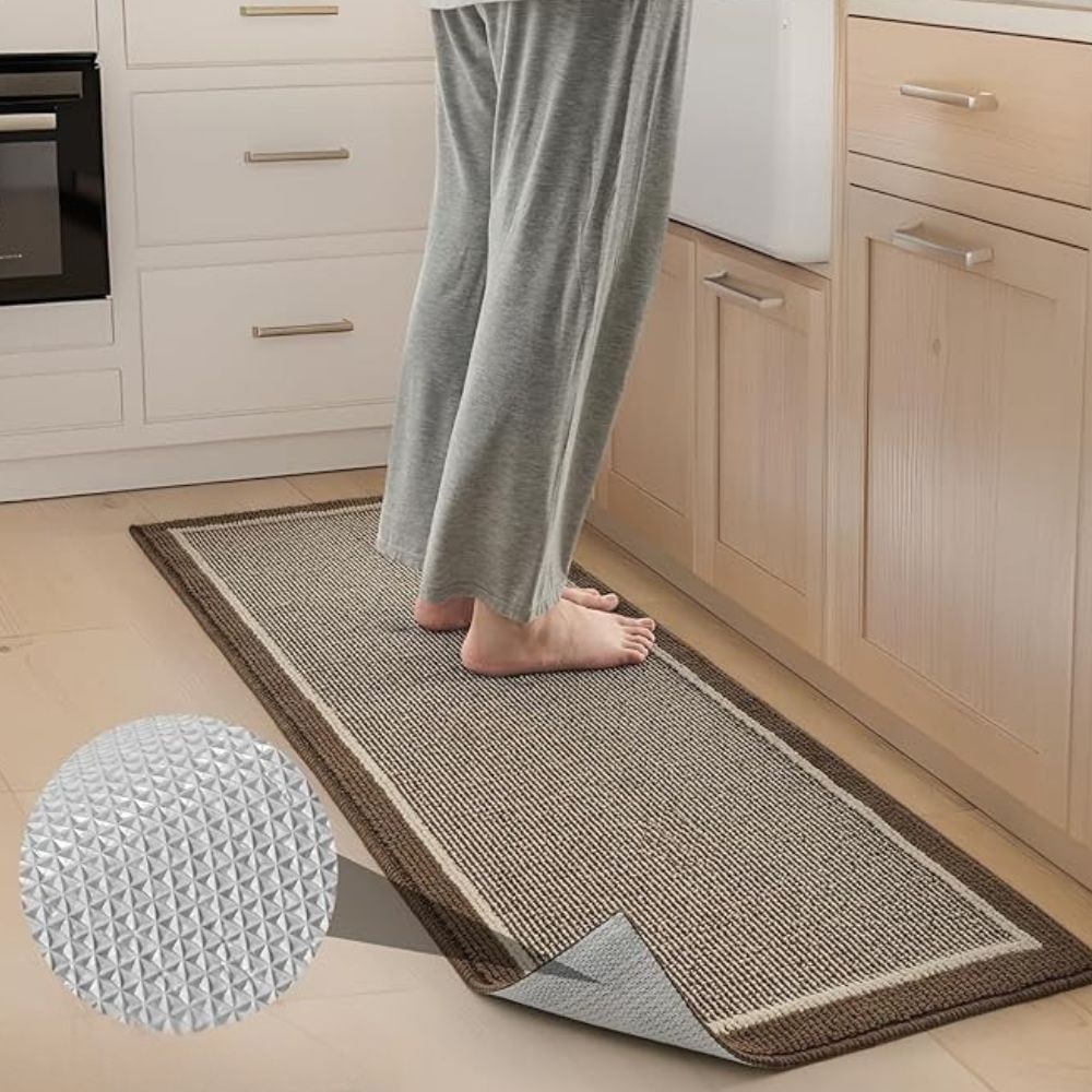 Kitchen Runner Rug Non Slip with Textured Diamond Pattern and Washable Synthetic Fiber - Image 2