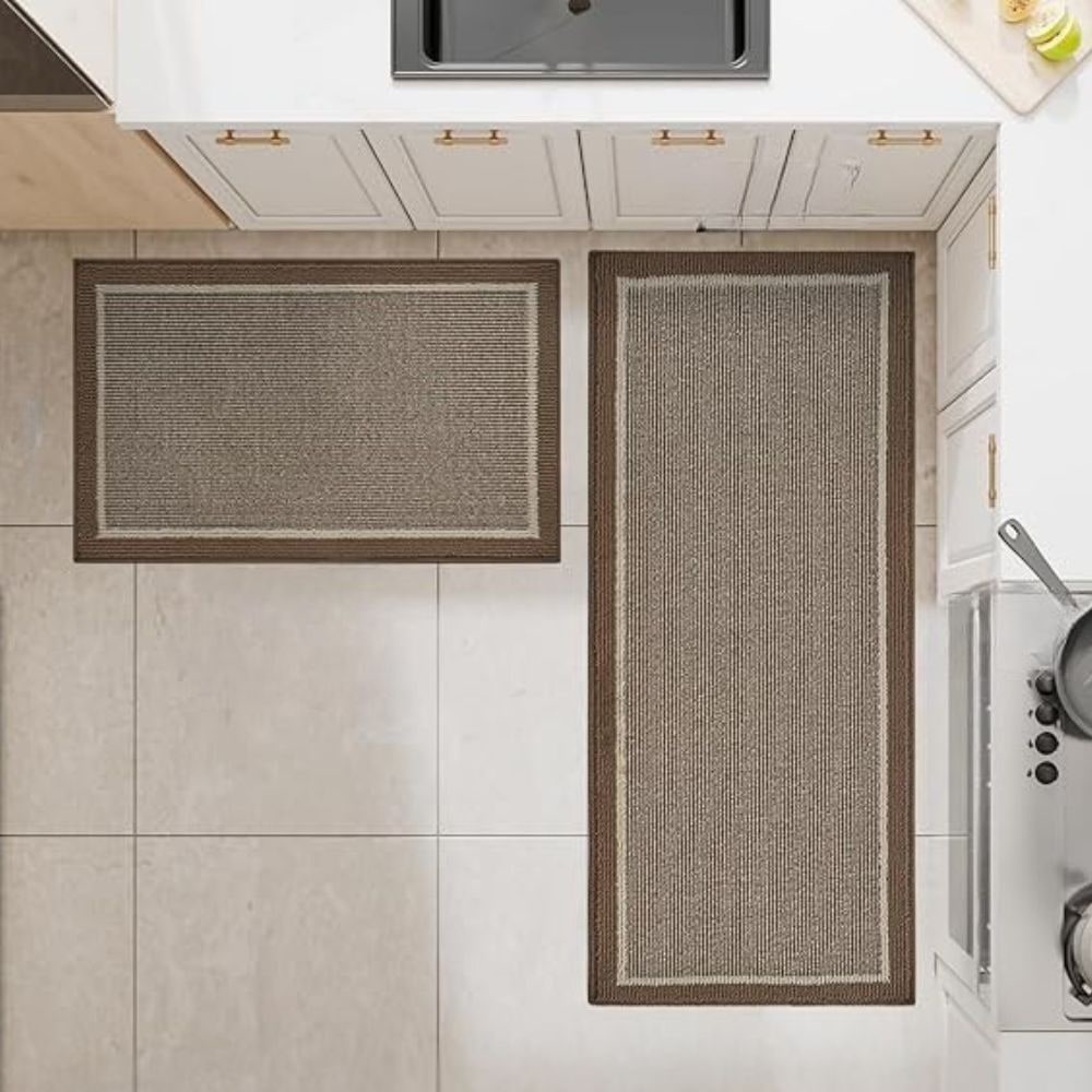 Kitchen Runner Rug Non Slip with Textured Diamond Pattern and Washable Synthetic Fiber - Image 9