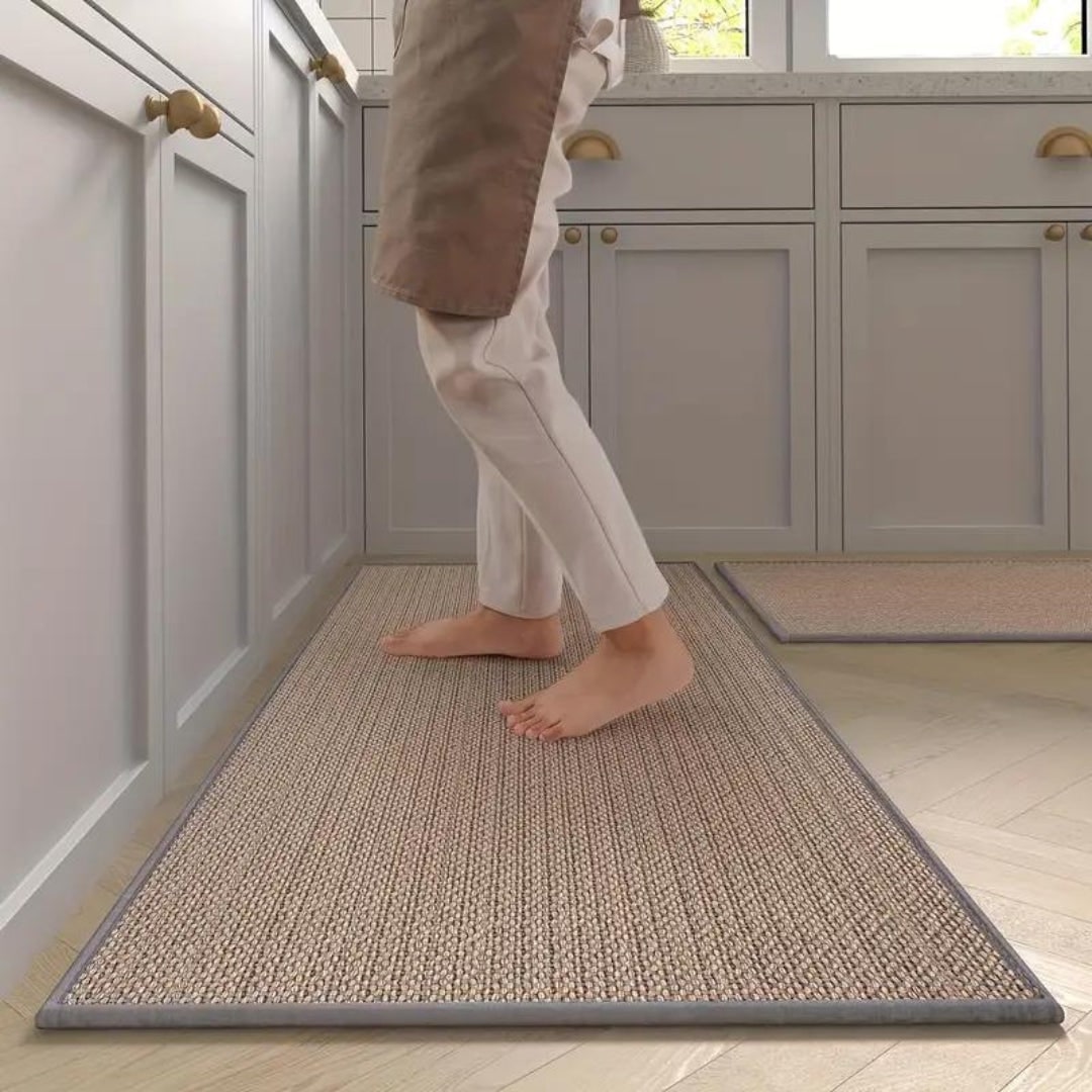 Kitchen Runner Rug with Woven Basketweave Texture and Non-Slip Support - Image 3