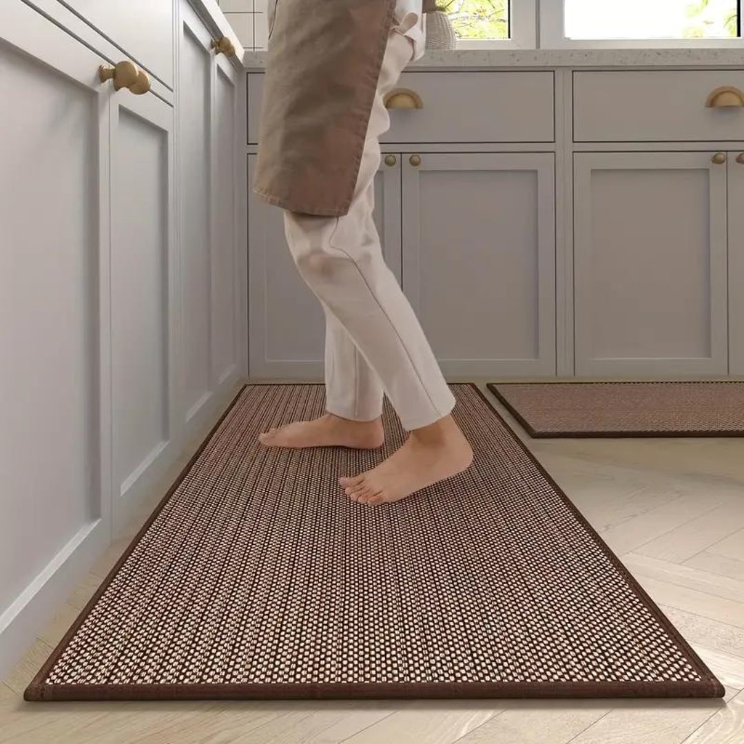 Kitchen Runner Rug with Woven Basketweave Texture and Non-Slip Support - Image 5