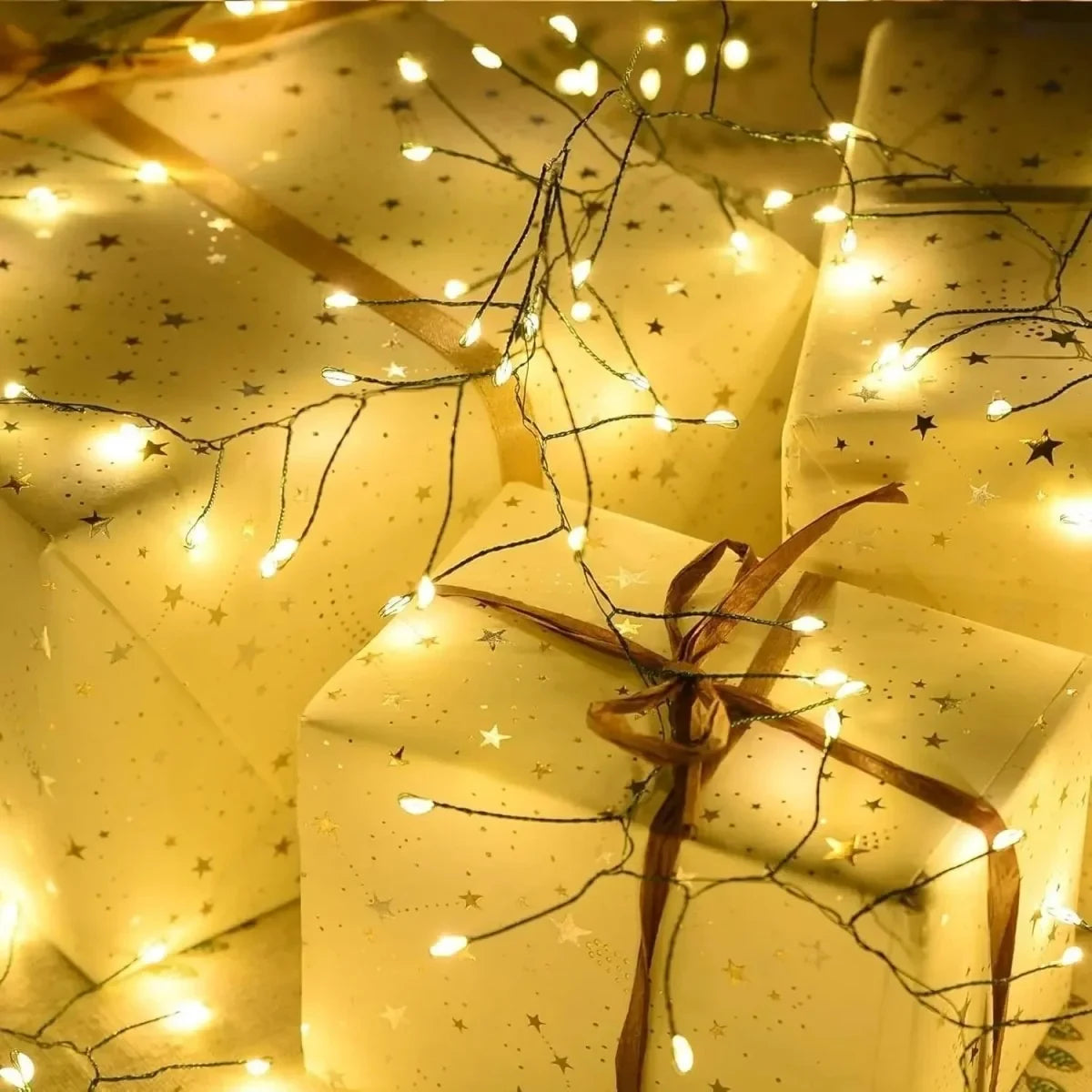 LED Christmas String Lights with Remote Control Cluster Warm Indoor Outdoor Decoration - Image 3
