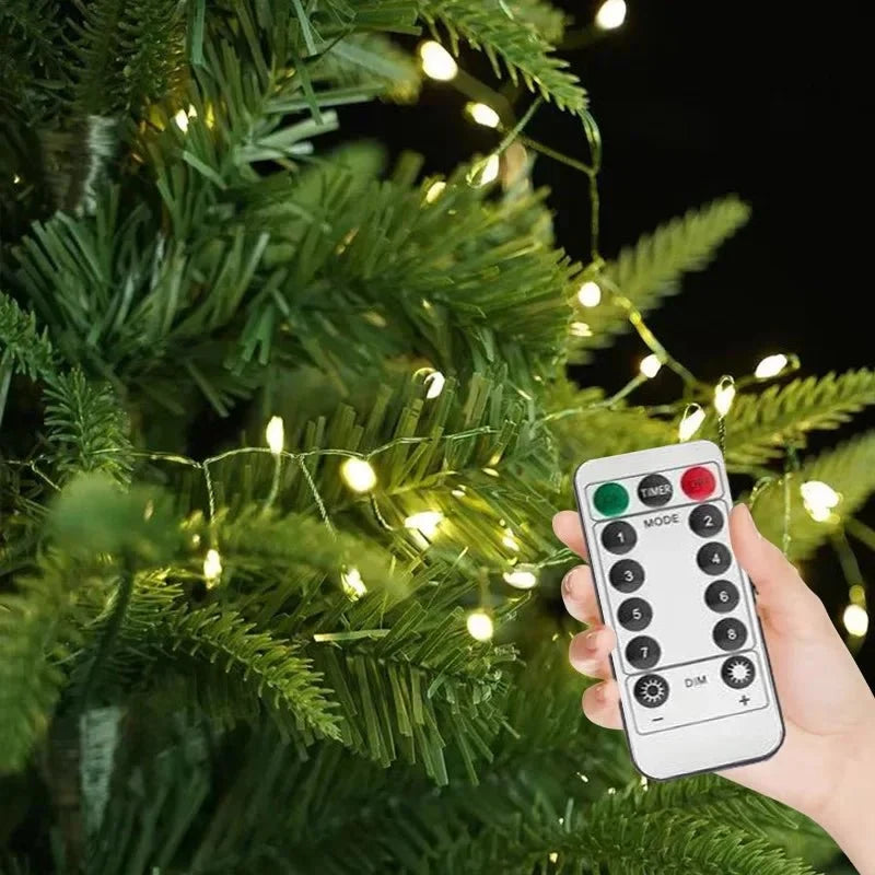 LED Christmas String Lights with Remote Control Cluster Warm Indoor Outdoor Decoration - Image 5