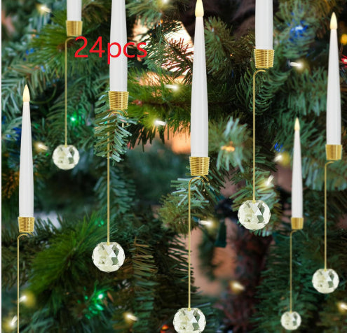 LED Christmas Tree Candles with Flickering Flame and Hanging Ornaments for Holiday Lighting - Image 20