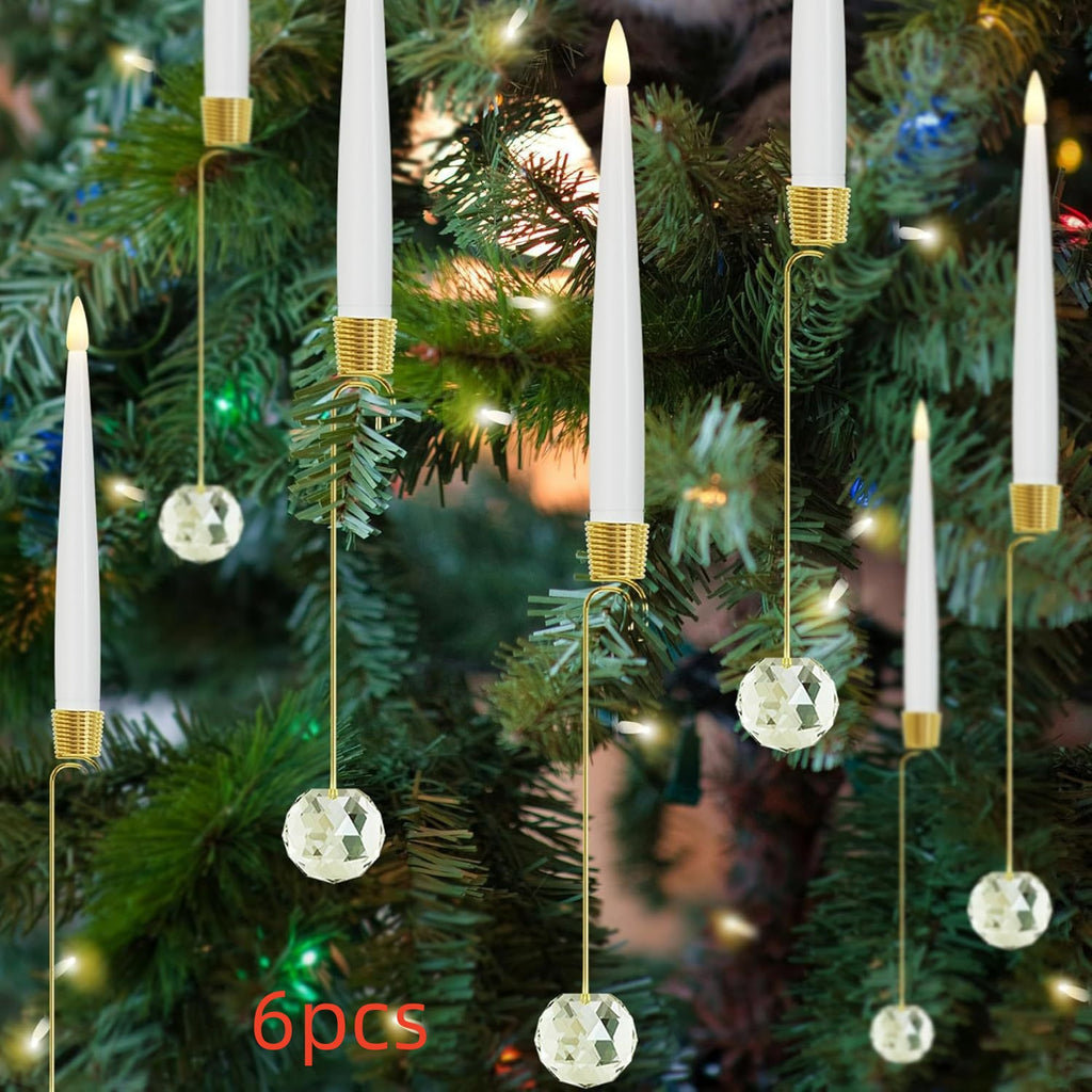LED Christmas Tree Candles with Flickering Flame and Hanging Ornaments for Holiday Lighting - Image 21