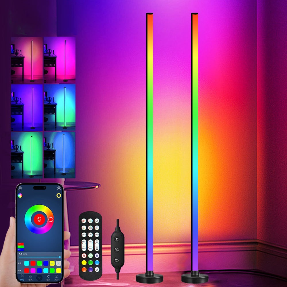 LED Floor Lamp with Remote Control App and Color Changing Rgb Lighting - Image 1