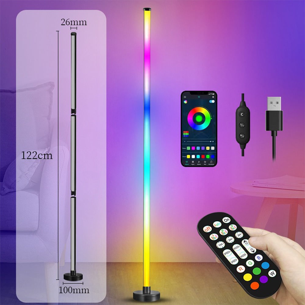 LED Floor Lamp with Remote Control App and Color Changing Rgb Lighting - Image 5