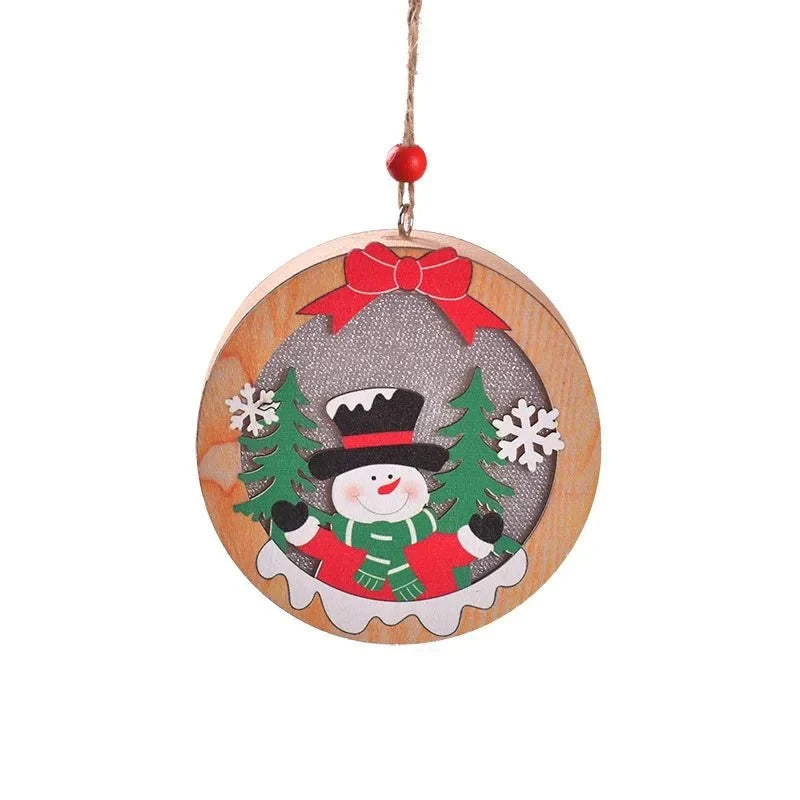 LED Light Up Christmas Ornaments with Wooden Laser-Cut Design and Warm Glow - Image 12