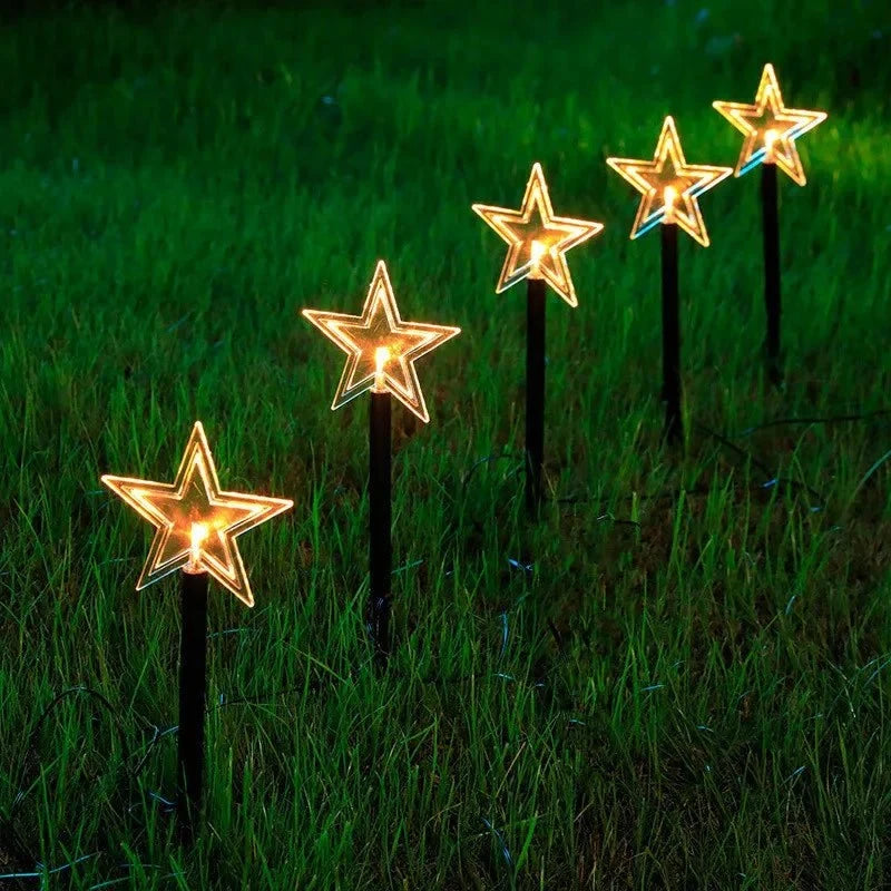 LED Pathway Lights with Star-Shaped Design Weatherproof Outdoor Garden Stake Set of 5 pieces - Image 7