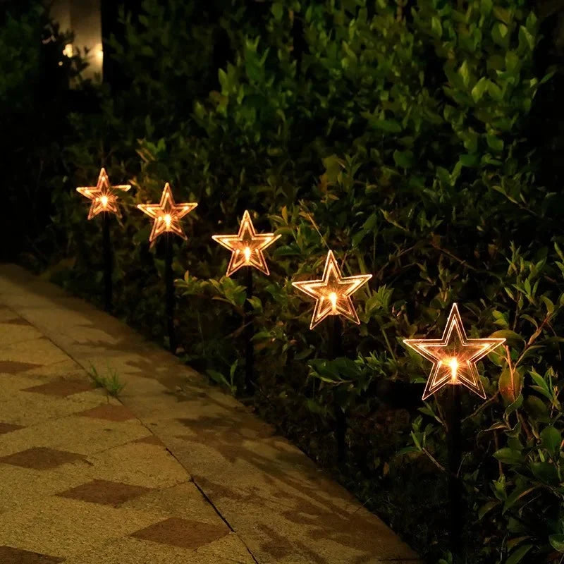 LED Pathway Lights with Star-Shaped Design Weatherproof Outdoor Garden Stake Set of 5 pieces - Image 8