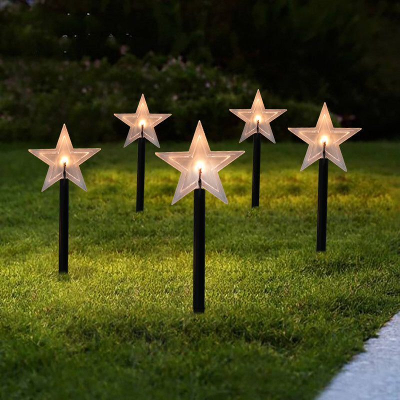 LED Pathway Lights with Star-Shaped Design Weatherproof Outdoor Garden Stake Set of 5 pieces - Image 9