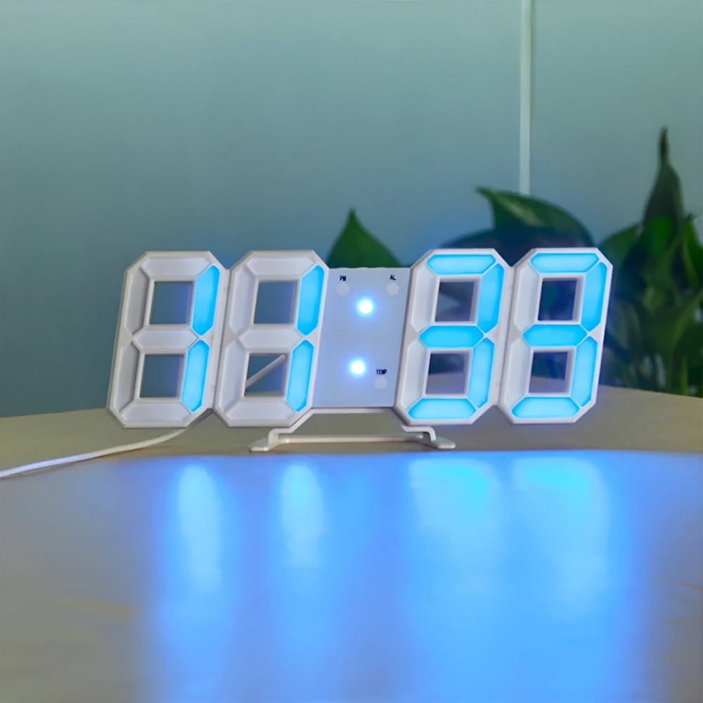 LED Wall Clock with 3D Digital Display and Desk Stand - Image 4
