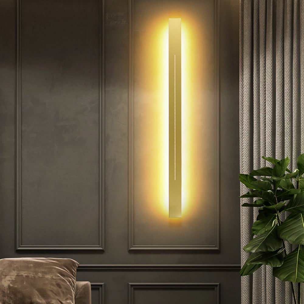 Linear LED Wall Light with Slim Slit Design and Warm White Ambient Lighting - Image 10