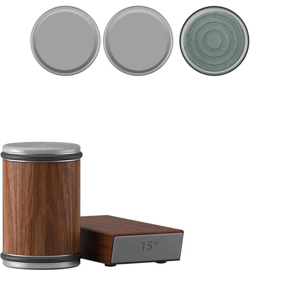 Magnetic Rolling Knife Sharpener with Wooden Base and 15 Degree Angle Guide - Image 14